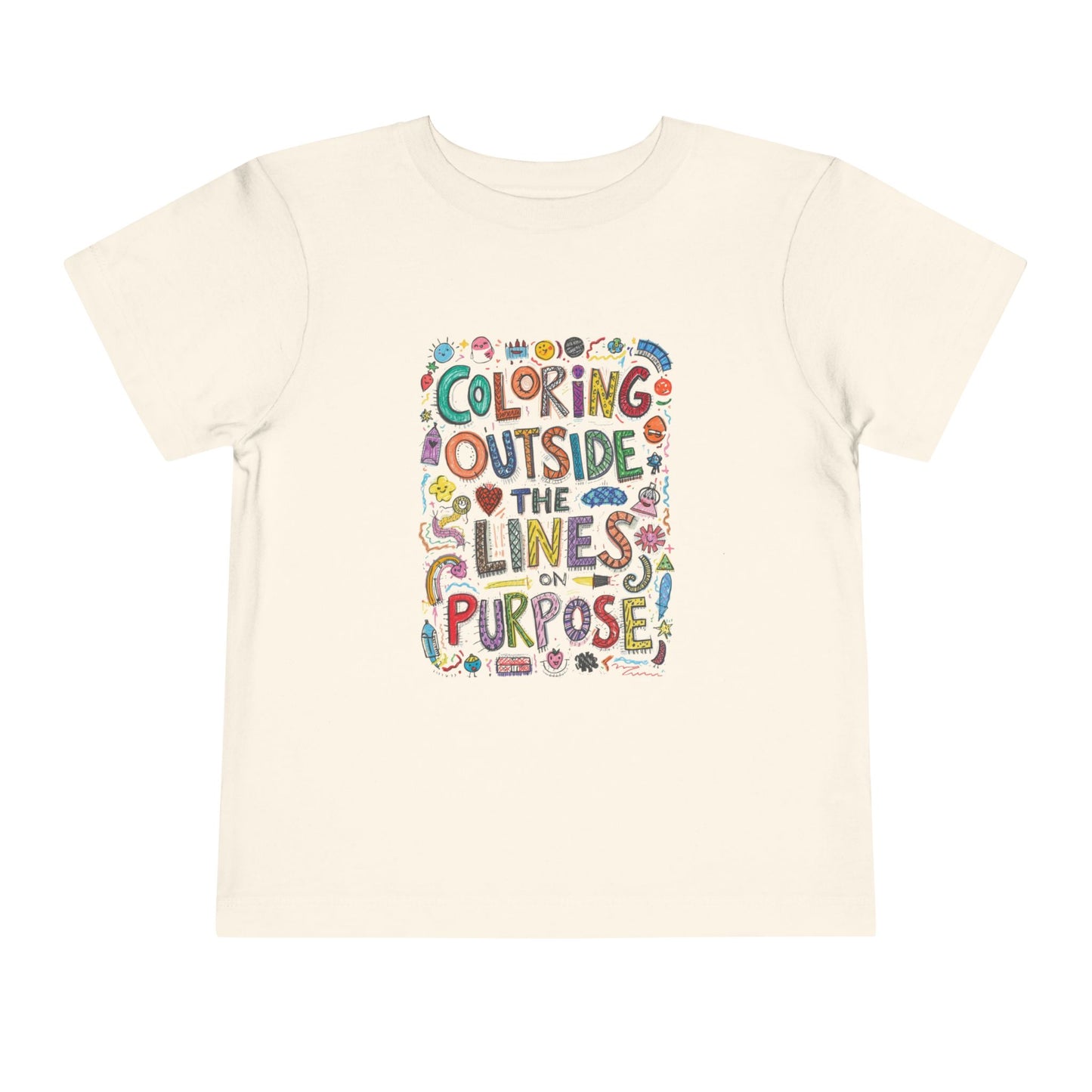 Creative Toddler Short Sleeve Tee - "Coloring Outside the Lines on Purpose", Kids' Gift, Playful Apparel, Summer Outfit, Art-Inspired [...]