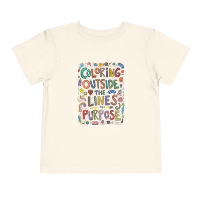Creative Toddler Short Sleeve Tee - "Coloring Outside the Lines on Purpose", Kids' Gift, Playful Apparel, Summer Outfit, Art-Inspired [...]