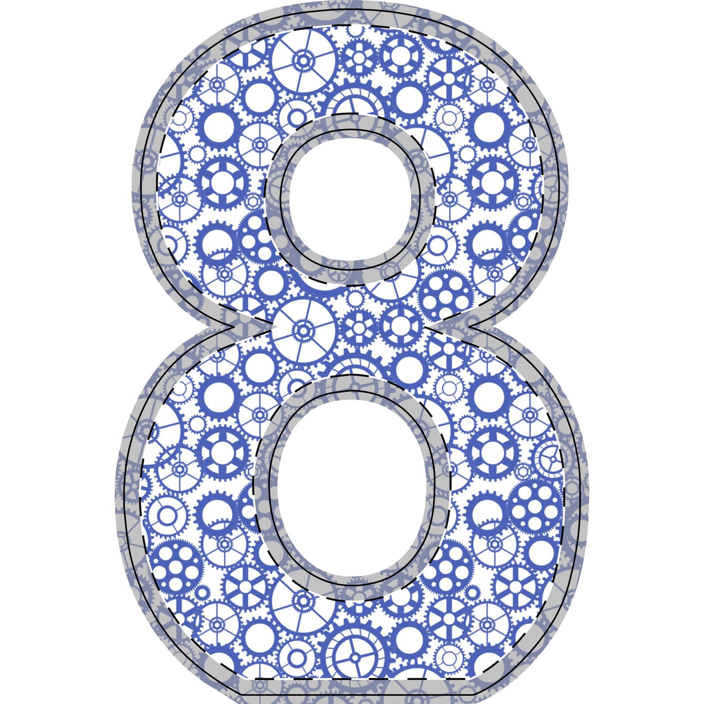 Freestanding Blue Gear Wooden Letters & Shapes - You're My Kind of Weird