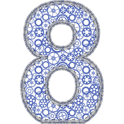 Freestanding Blue Gear Wooden Letters & Shapes - You're My Kind of Weird