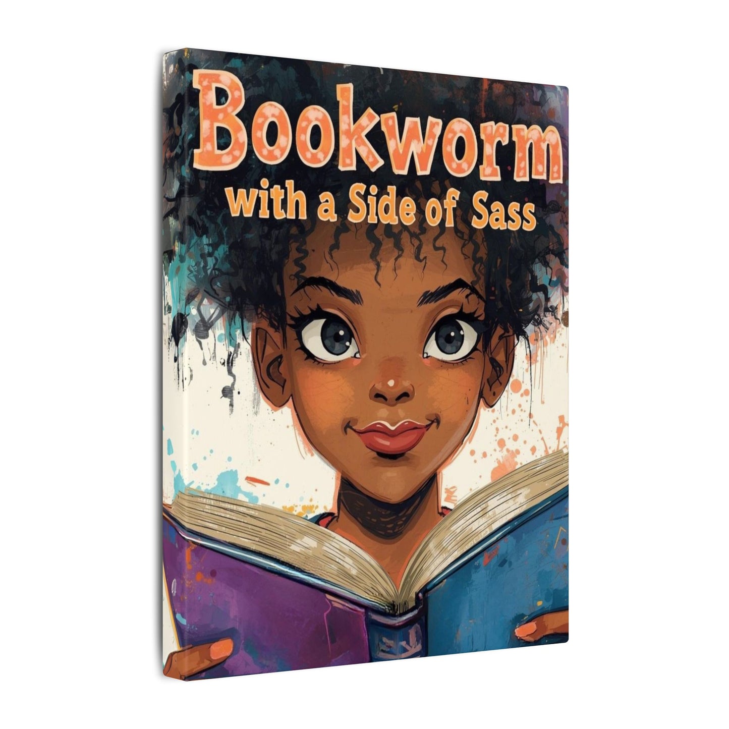Bookworm Canvas Art | Reading Decor for Book Lovers, Wall Art for Kids, Unique Gift for Readers, Educational Wall Decor, Literary Gift