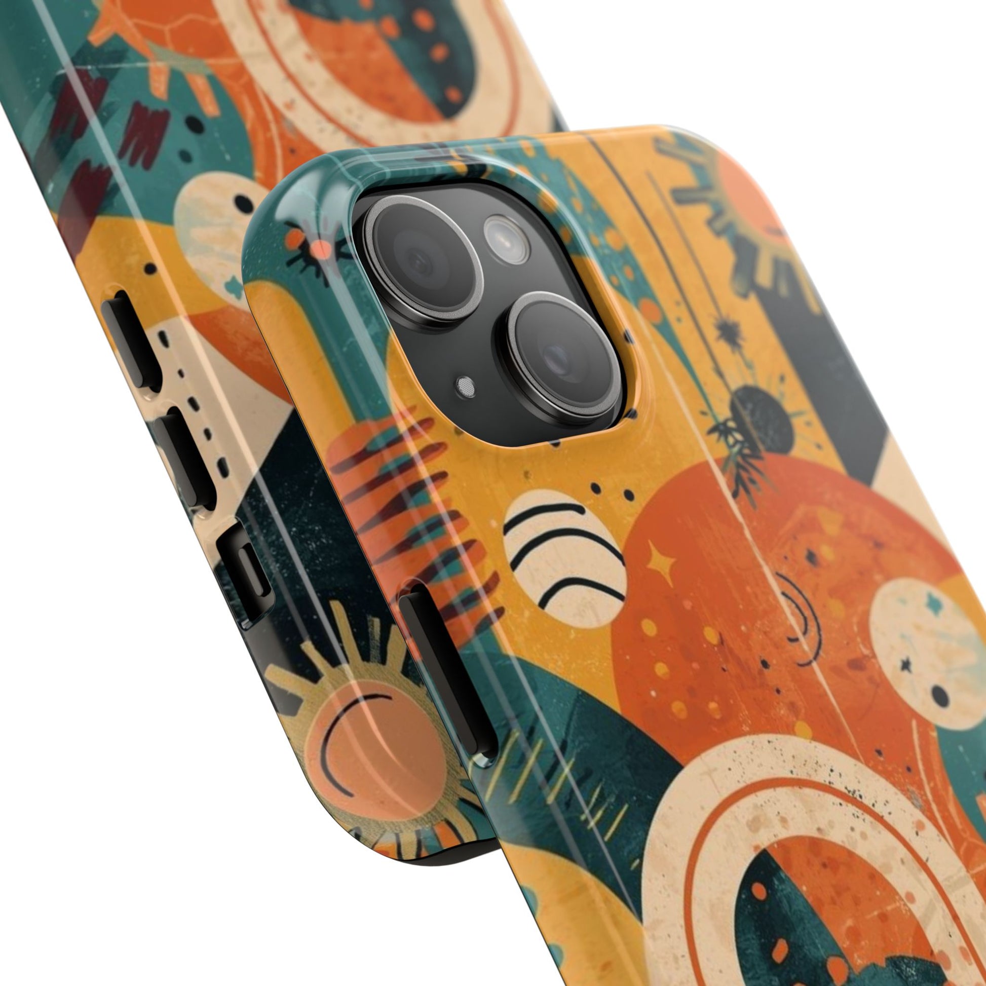 Dopamine Abstract Retro Sun and Moon iPhone Case | Tough Phone Cases - You're My Kind of Weird