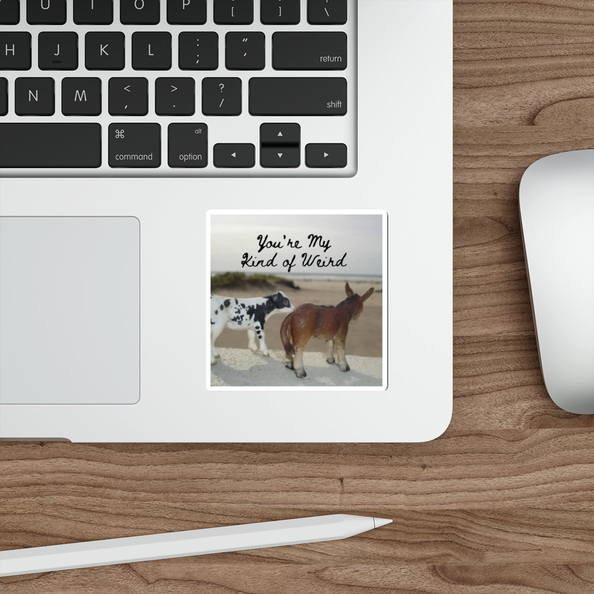 You’re My Kind of Weird’ Die Cut Sticker – Cow & Donkey Vinyl Decal for Laptops, Water Bottles