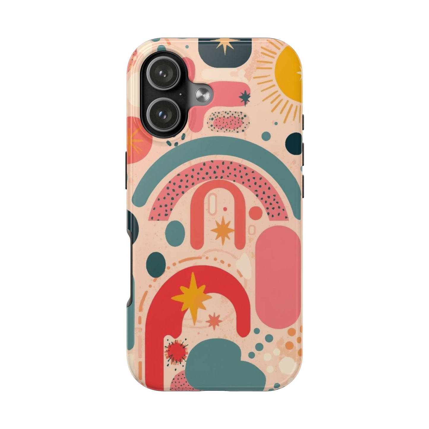 Dopamine Blast Retro Rainbow Pattern i - Phone Case | Abstract Boho Sun Design - You're My Kind of Weird