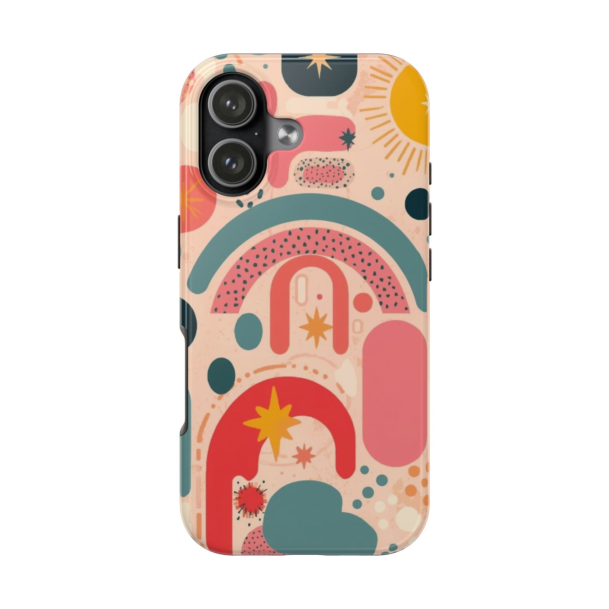 Dopamine Blast Retro Rainbow Pattern i - Phone Case | Abstract Boho Sun Design - You're My Kind of Weird