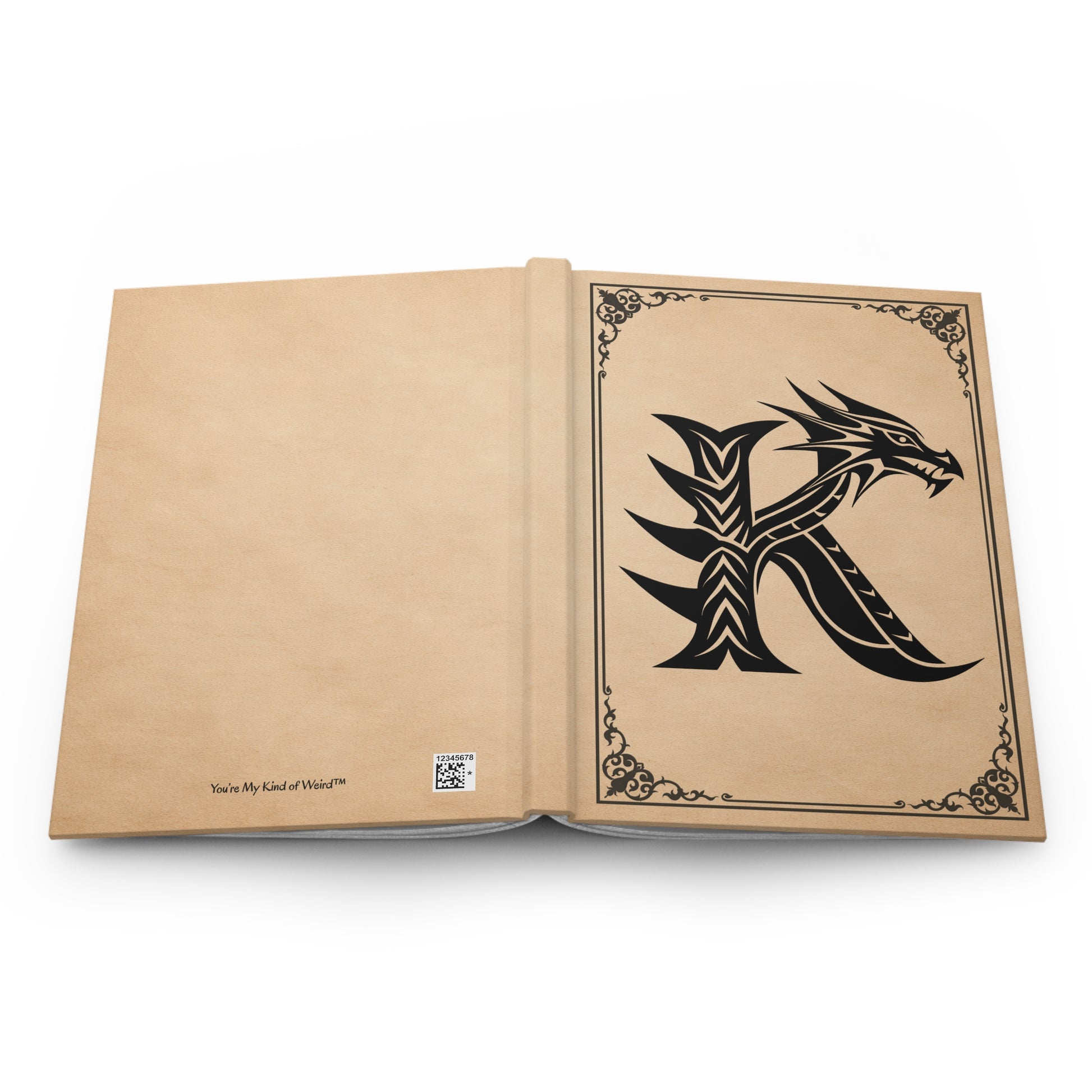 Fantasy Dragon Monogram Hardcover Journal | DnD Quest Log Lined Diary - You're My Kind of Weird