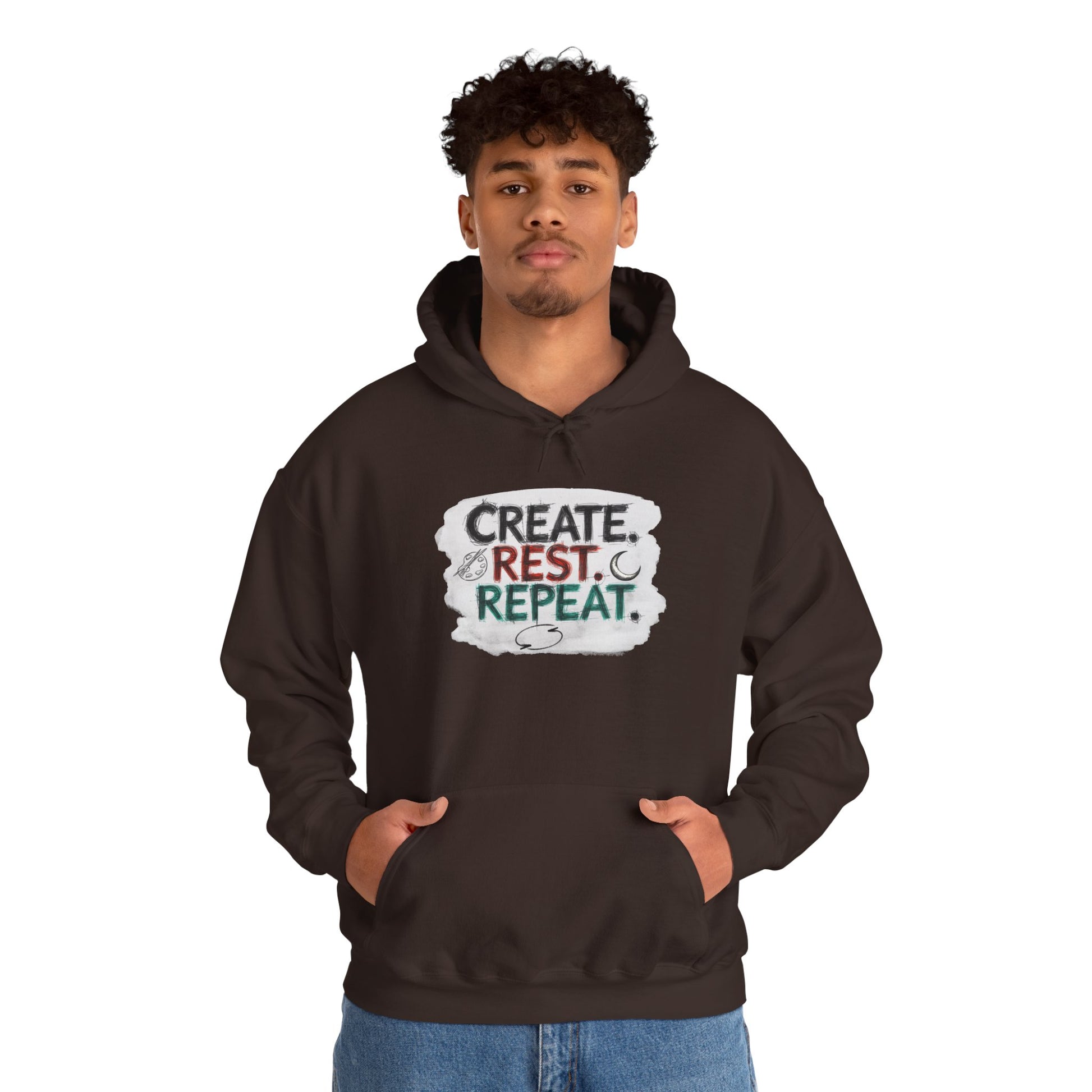 Create. Rest. Repeat. Hoodie | Cozy Kwanzaa & Mindful Sweatshirt - You're My Kind of Weird
