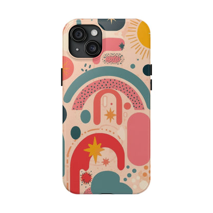 Dopamine Blast Retro Rainbow Pattern i - Phone Case | Abstract Boho Sun Design - You're My Kind of Weird