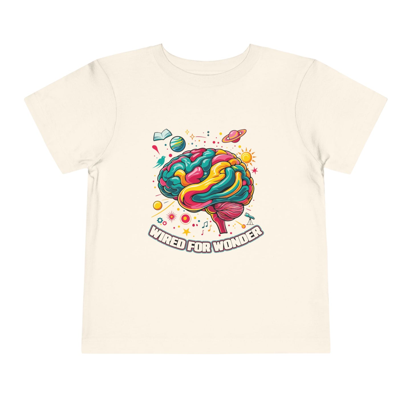 Toddler Tee — 'Wired for Wonder' Colorful Brain Space Graphic - You're My Kind of Weird
