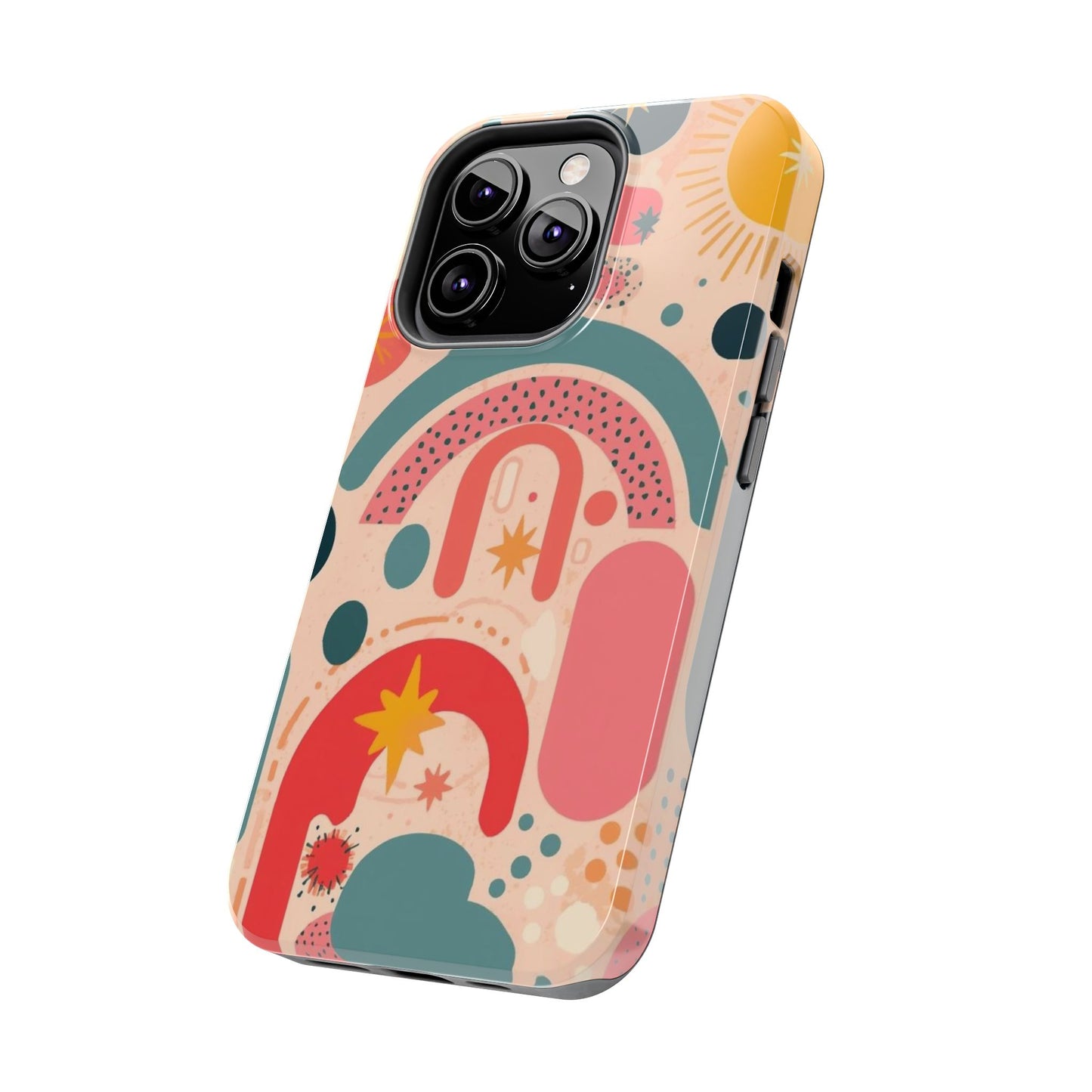 Dopamine Blast Retro Rainbow Pattern i - Phone Case | Abstract Boho Sun Design - You're My Kind of Weird