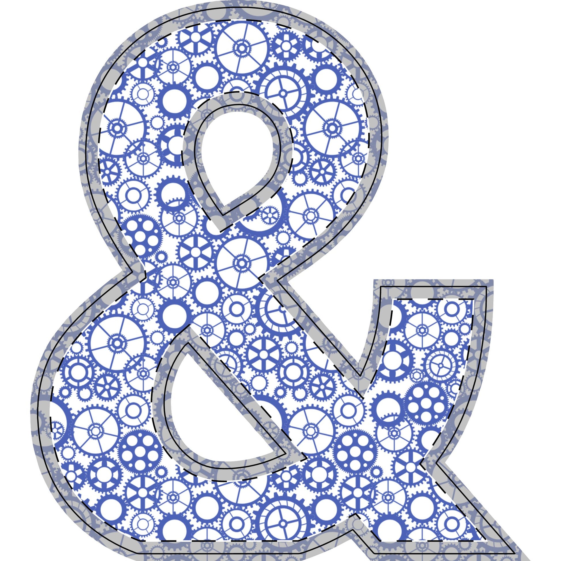 Freestanding Blue Gear Wooden Letters & Shapes - You're My Kind of Weird