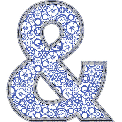 Freestanding Blue Gear Wooden Letters & Shapes - You're My Kind of Weird