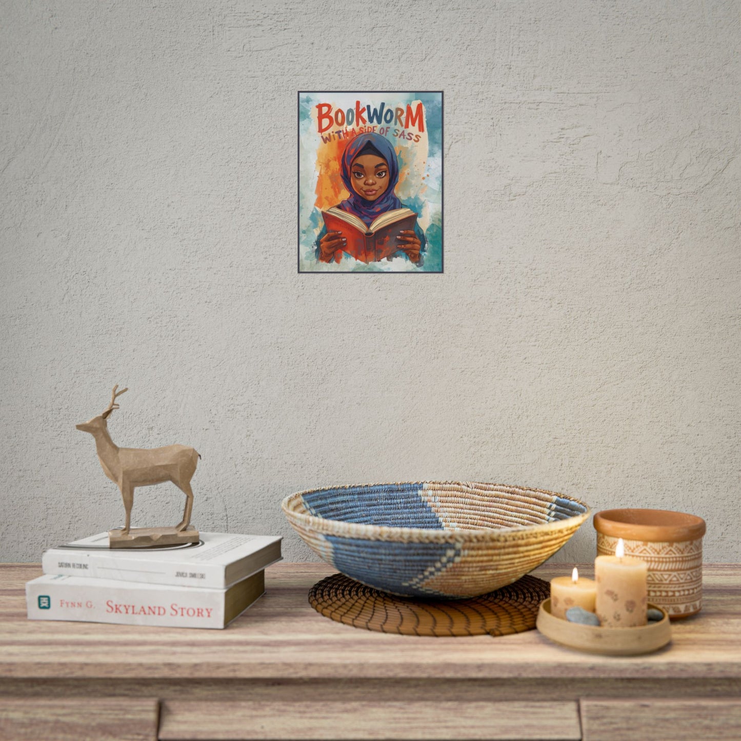 Bookworm with a Side of Sass Poster, Literary Decor, Book Lover Gift, Quirky Wall Art, Reader's Inspiration, Fun Home Decor