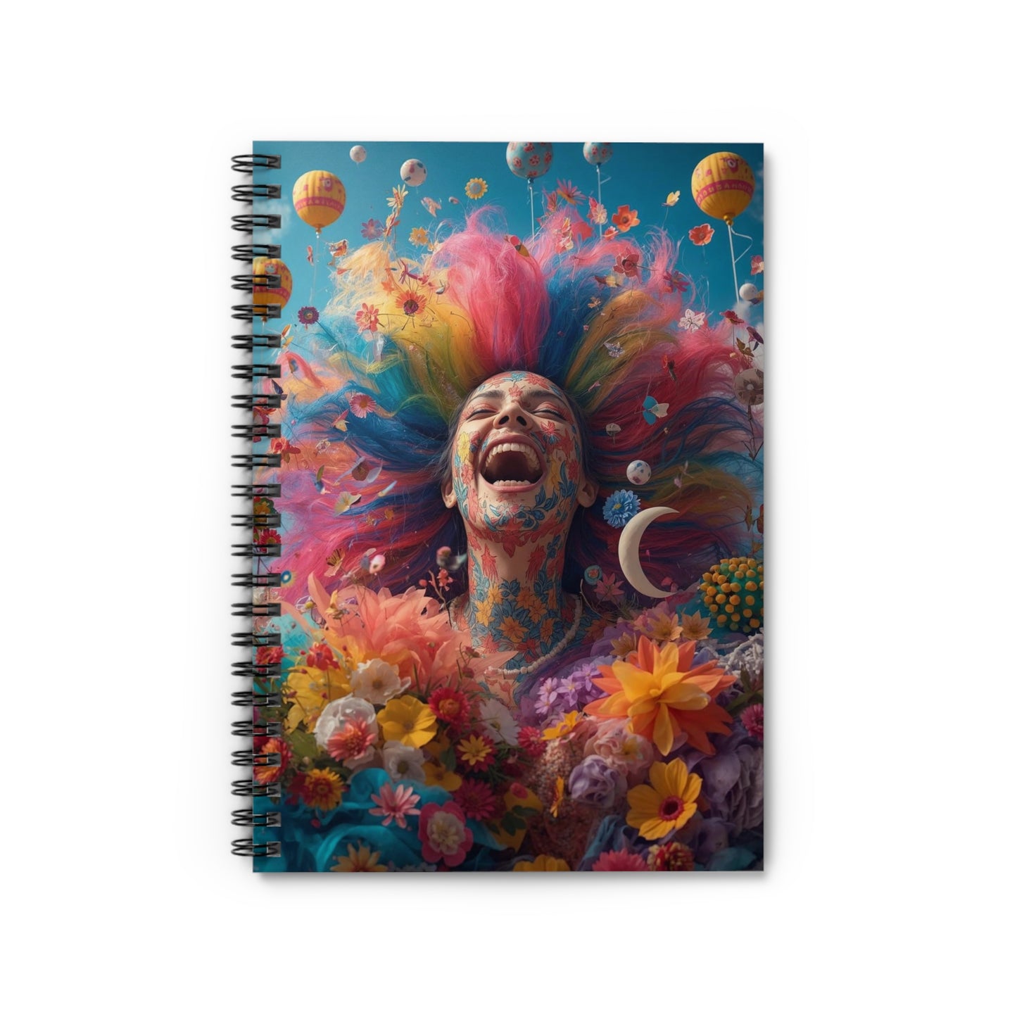 Colorful Imagination Unleashed Spiral Notebook for Creatives, Dream Journal, Gift for Artists, Writing Prompt Notebook, Floral Design, Unique [...]