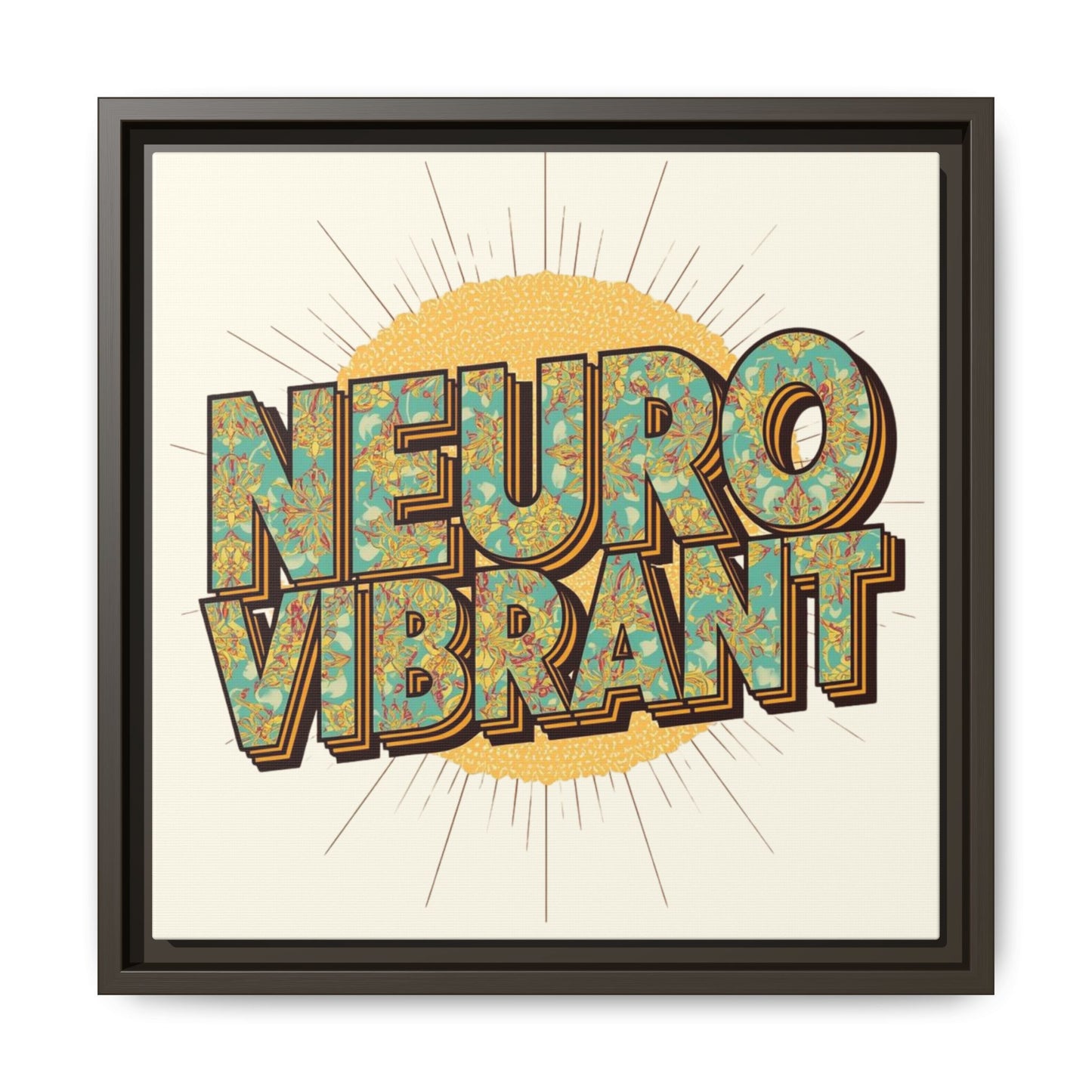 Neuro Vibrant Framed Canvas Art — Colorful Retro Wall Print - You're My Kind of Weird