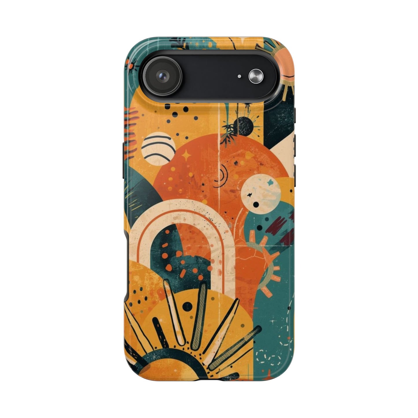 Dopamine Abstract Retro Sun and Moon iPhone Case | Tough Phone Cases - You're My Kind of Weird