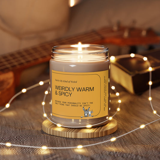 Weirdly Warm & Spicy Soy Candle - Cozy Home Decor, Unique Gift, Self-Care, Aromatherapy, Holiday Celebration