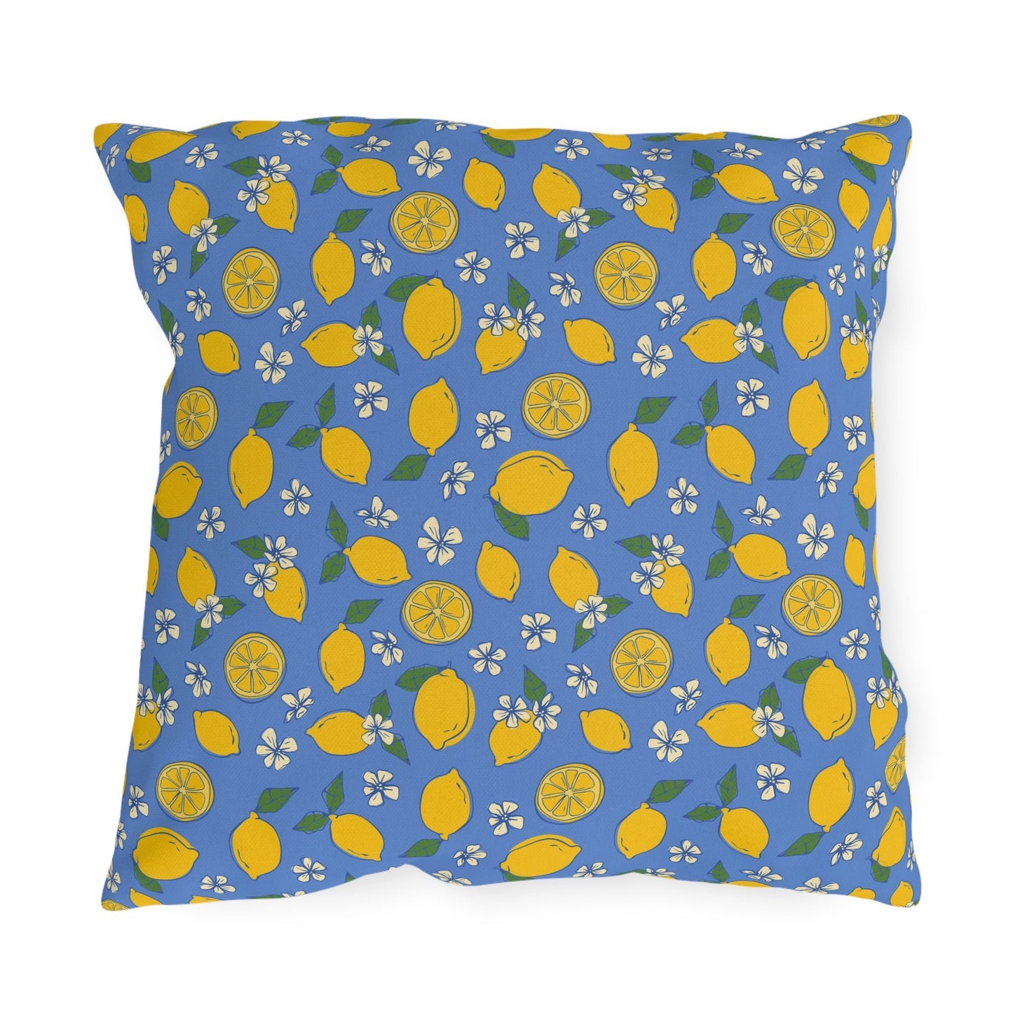 Blue Lemon Outdoor Pillow Cover | Citrus Patio Pillow - You're My Kind of Weird