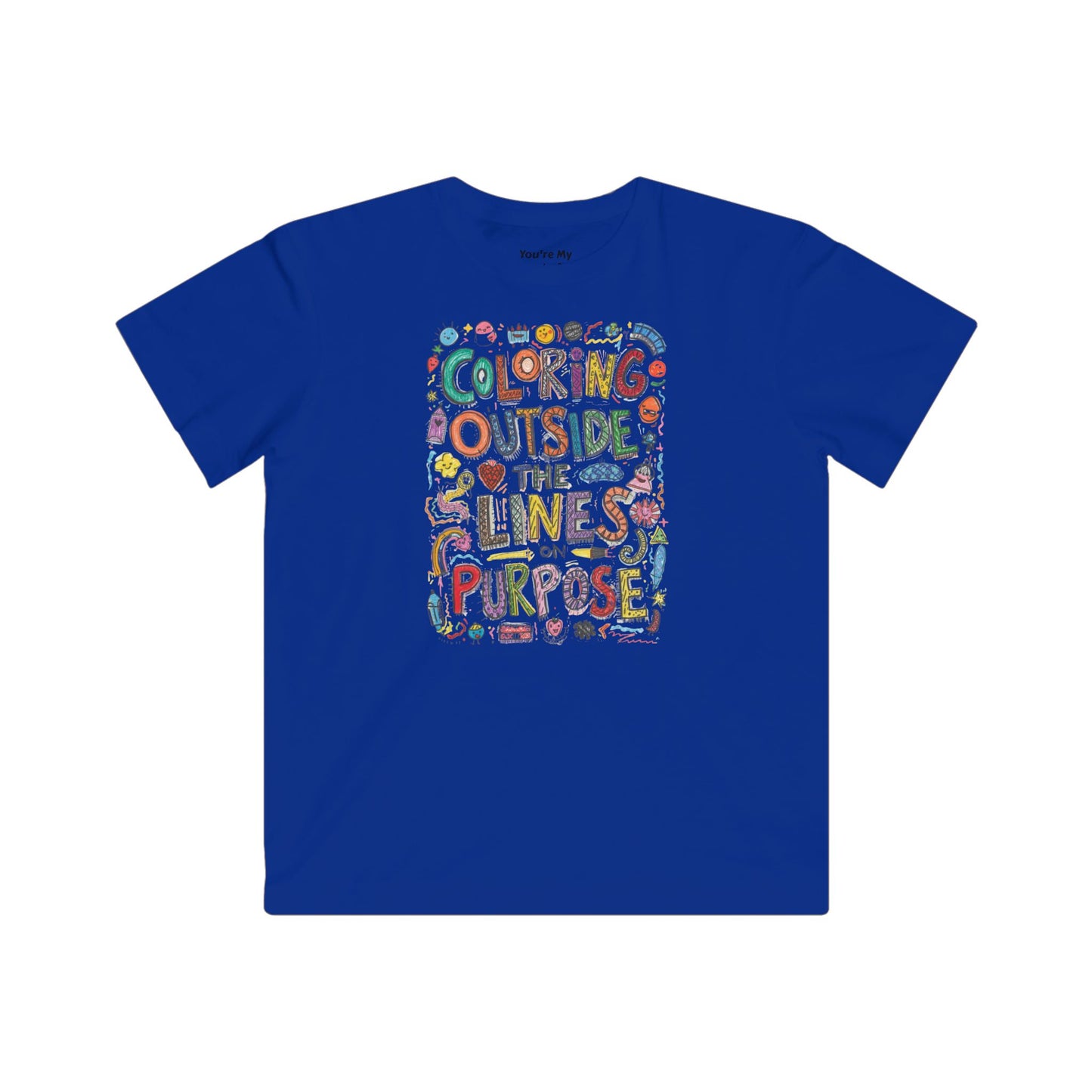 Coloring Outside the Lines Kids Fine Jersey Tee, Fun Shirt for Creative Kids, Art Inspired Tee, Gift for Young Artists, Playful Graphic Tee