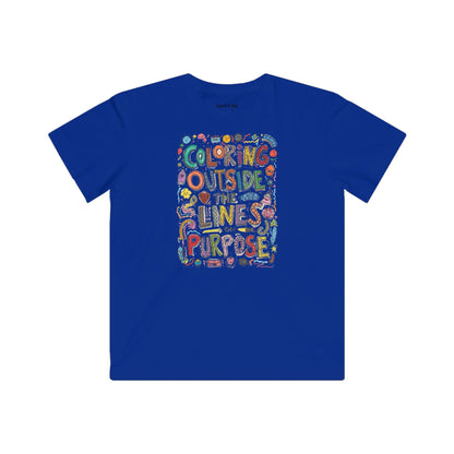 Coloring Outside the Lines Kids Fine Jersey Tee, Fun Shirt for Creative Kids, Art Inspired Tee, Gift for Young Artists, Playful Graphic Tee