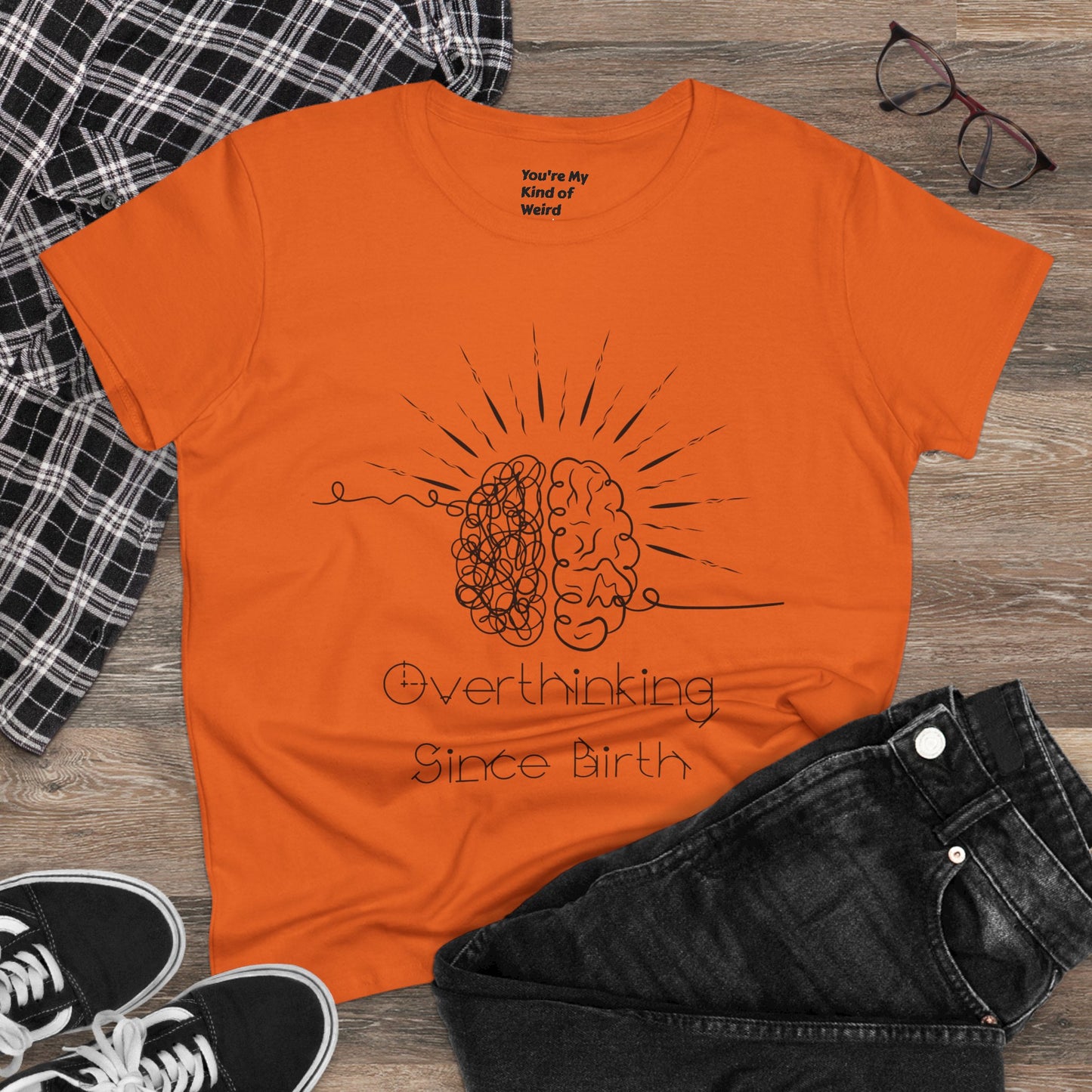 Overthinking Since Birth Tee - Women's Cotton T-Shirt, Gift for Overthinkers, Mental Health Awareness Shirt, Casual Everyday Wear, [...]