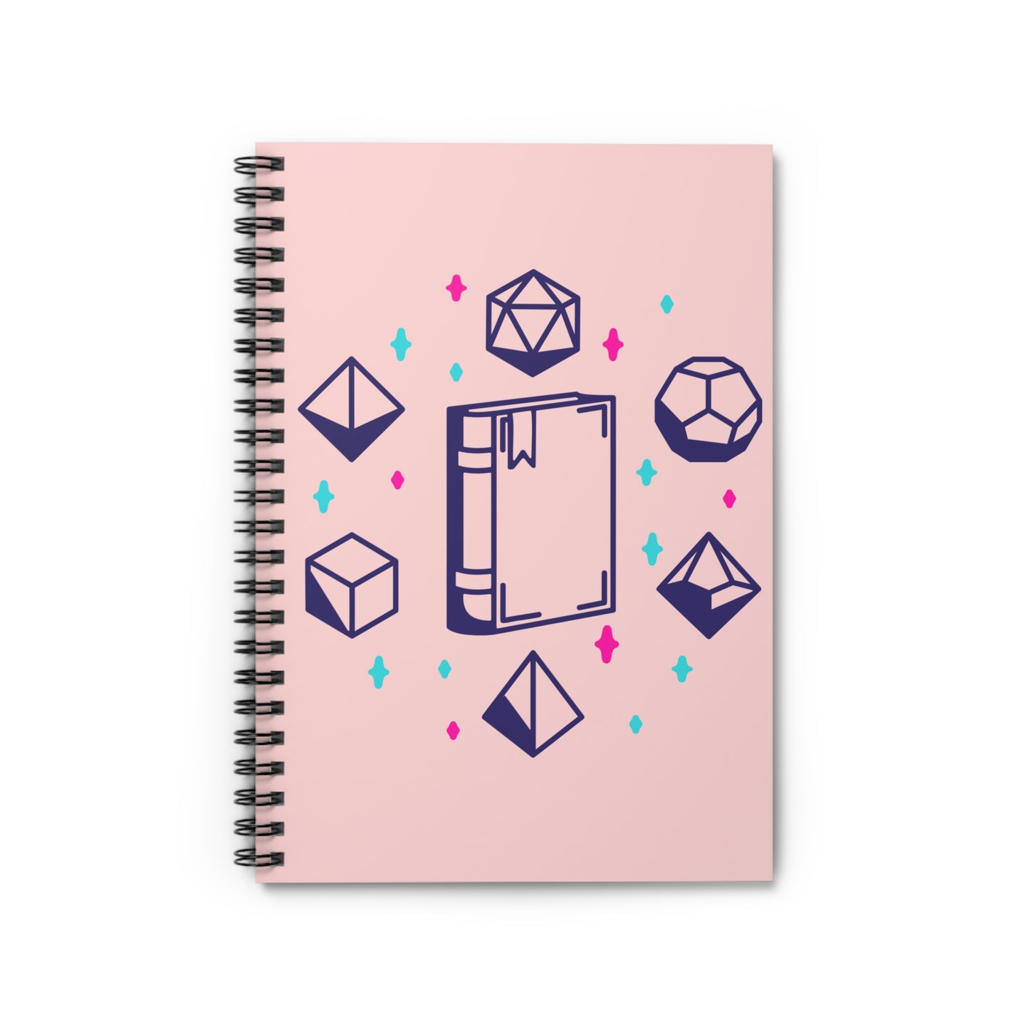 Personalized DnD Spiral Notebook | Dragon Monogram Journal | Pink Spellbook Dice Notebook | Custom Name D&D Notes - You're My Kind of Weird