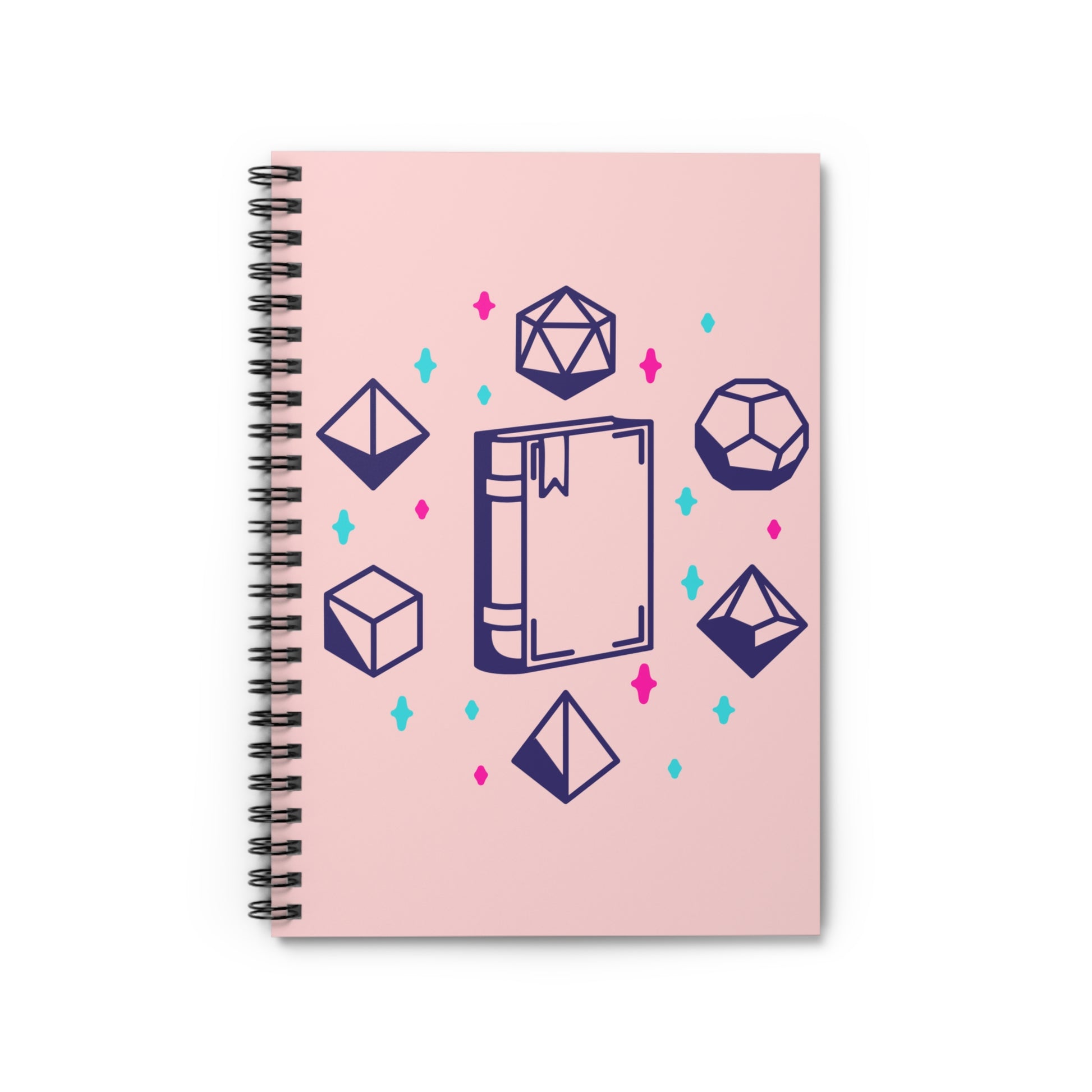 Personalized DnD Spiral Notebook | Dragon Monogram Journal | Pink Spellbook Dice Notebook | Custom Name D&D Notes - You're My Kind of Weird