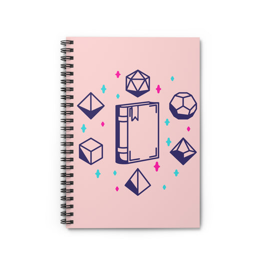 Personalized DnD Spiral Notebook | Dragon Monogram Journal | Pink Spellbook Dice Notebook | Custom Name D&D Notes - You're My Kind of Weird