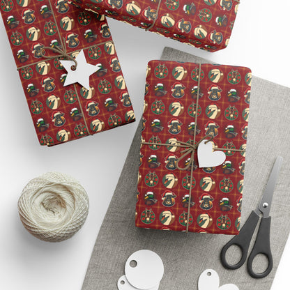 Festive Animal Wrapping Paper – Cow, Duck, Swan & Donkey Christmas Gift Wrap | Holiday Fine Art Paper - You're My Kind of Weird