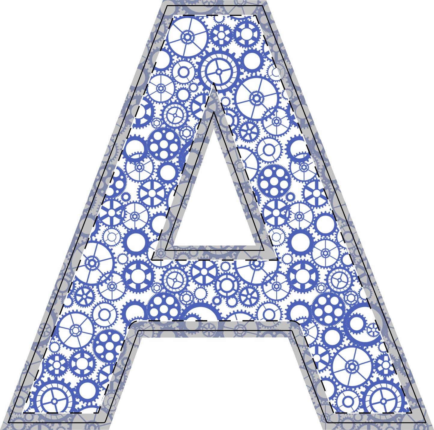 Freestanding Blue Gear Wooden Letters & Shapes - You're My Kind of Weird