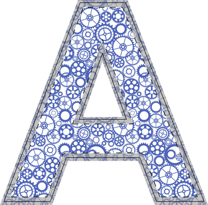 Freestanding Blue Gear Wooden Letters & Shapes - You're My Kind of Weird