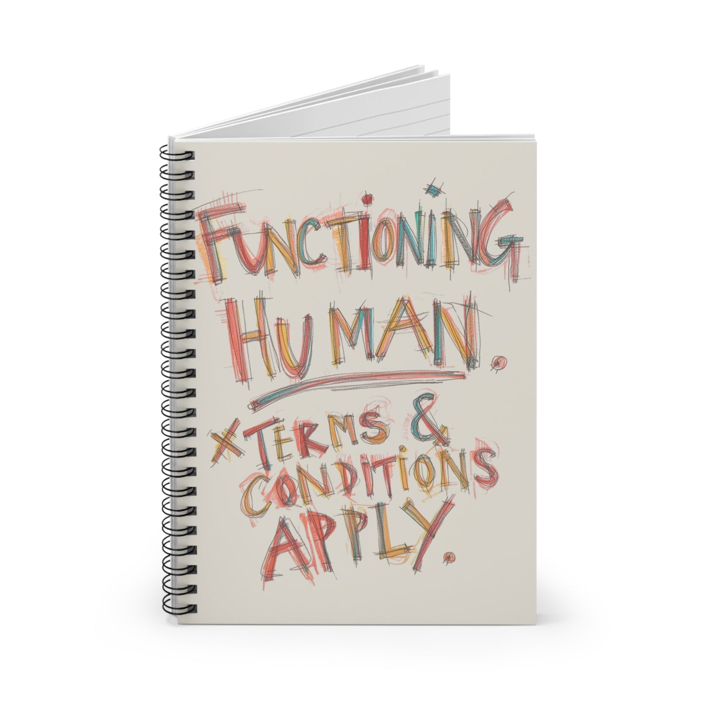 Colorful Spiral Notebook - Functioning Human, Fun Journal - You're My Kind of Weird Paper products