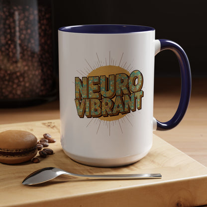 Neuro Vibrant Coffee Mug — Colorful Sunburst Accent Mug (15oz) - You're My Kind of Weird