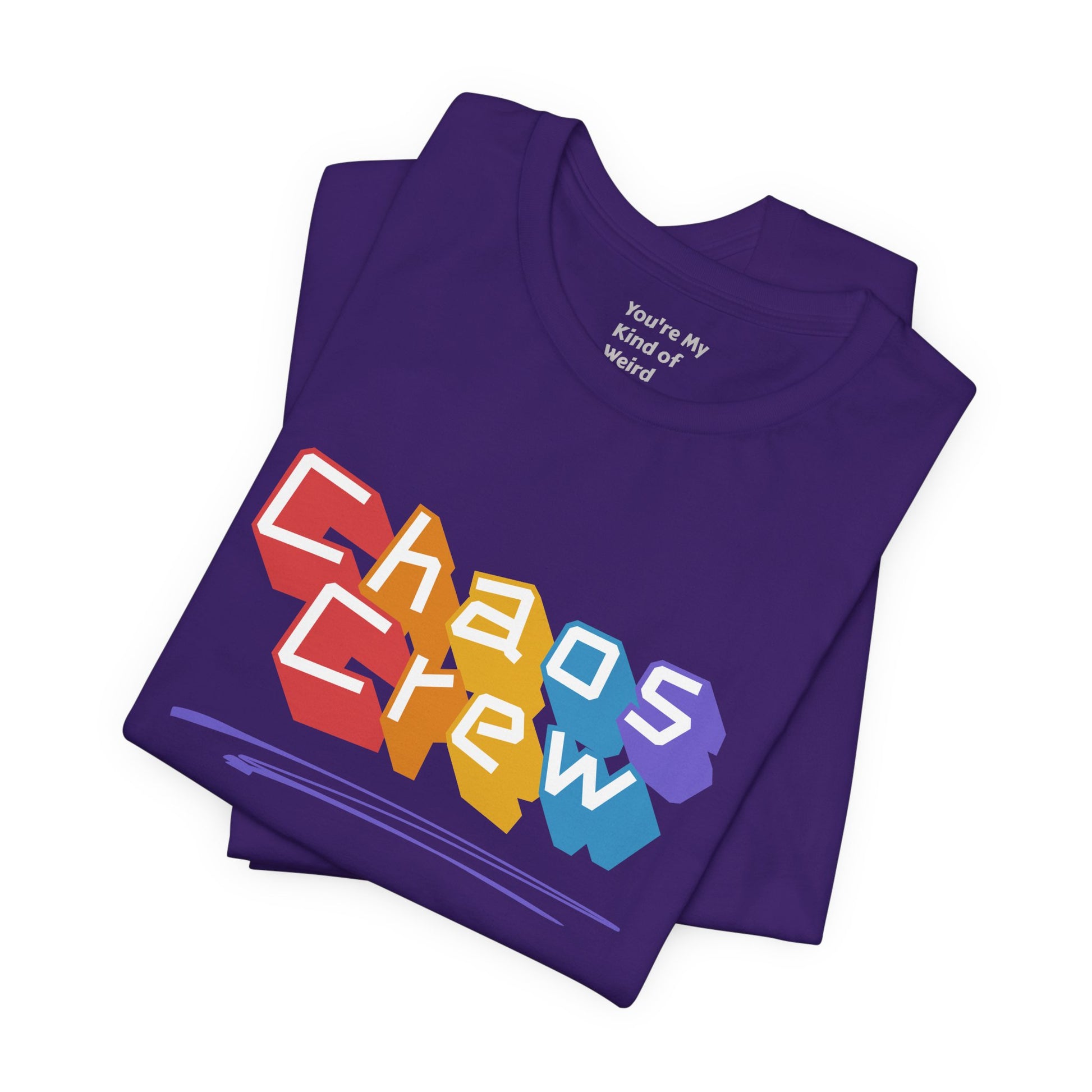 Chaos Crew Tee — Colorful Retro Graffiti Graphic T-Shirt - You're My Kind of Weird