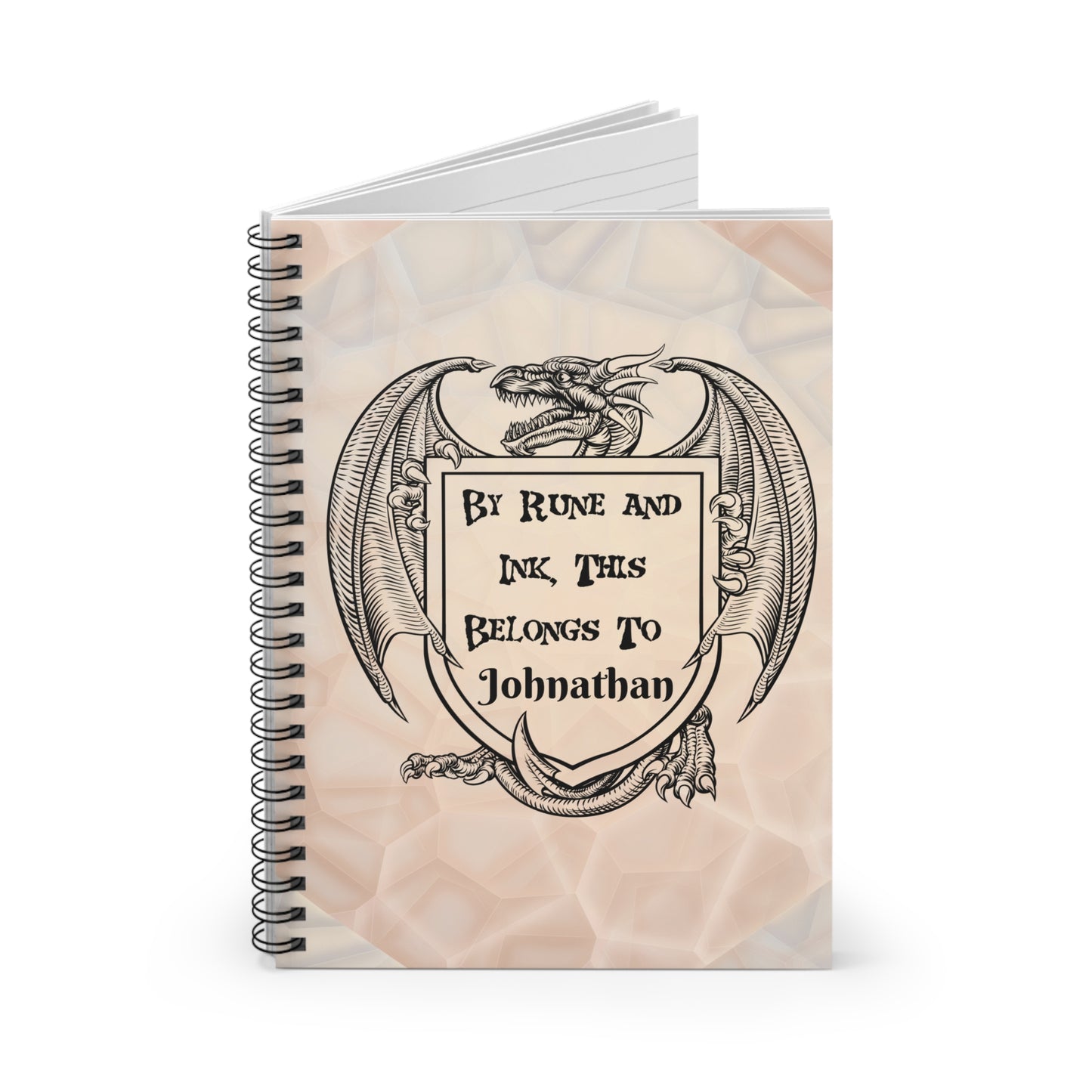 Dragon Crest Notebook Personalized Gothic Shield Spiral Notebook - You're My Kind of Weird