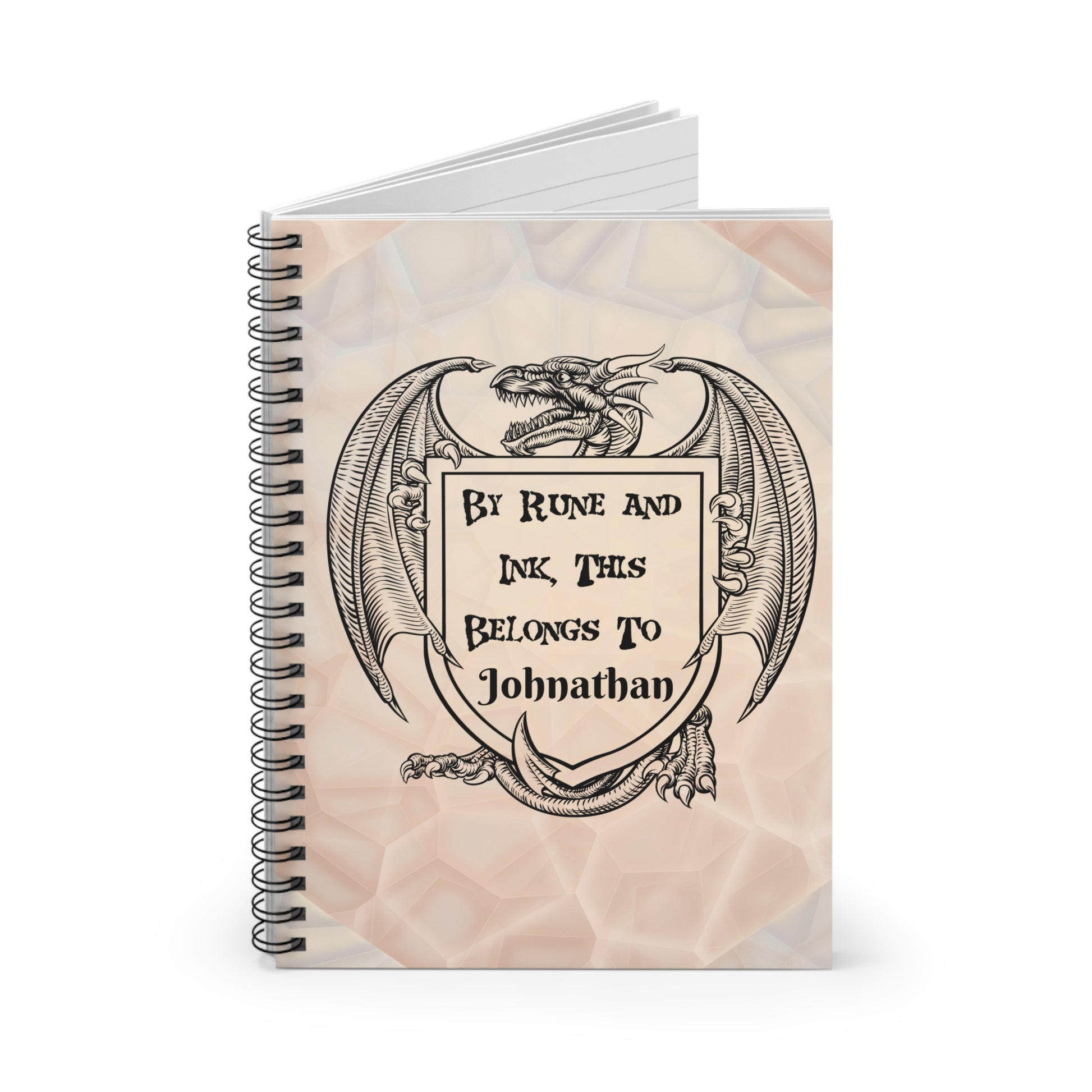 Dragon Crest Notebook Personalized Gothic Shield Spiral Notebook - You're My Kind of Weird