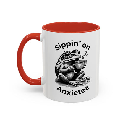 Sippin’ on Anxietea Frog Ceramic Mug (11/15oz) - You're My Kind of Weird