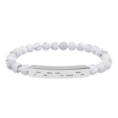AuDHD Morse Code Bracelet | Natural Stone Stretch Bracelet | Neurodiverse Jewelry - You're My Kind of Weird