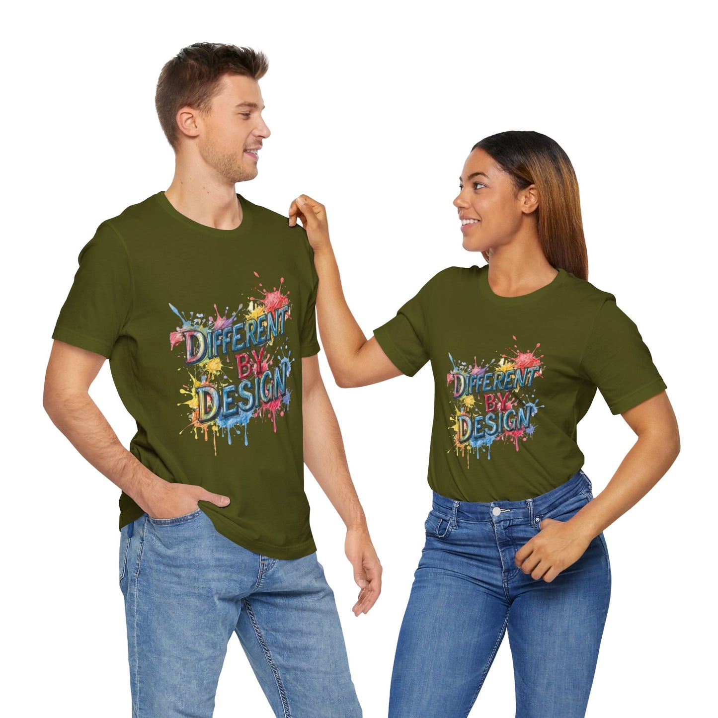 Colorful Different by Design Unisex Tee, Inspirational T-Shirt, Unique Gift for Artists, Creative Expression Apparel, Everyday Wear