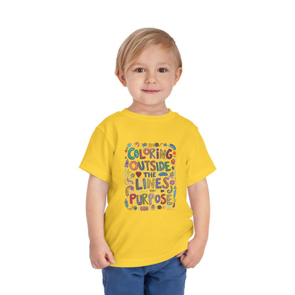 Creative Toddler Short Sleeve Tee - "Coloring Outside the Lines on Purpose", Kids' Gift, Playful Apparel, Summer Outfit, Art-Inspired [...]