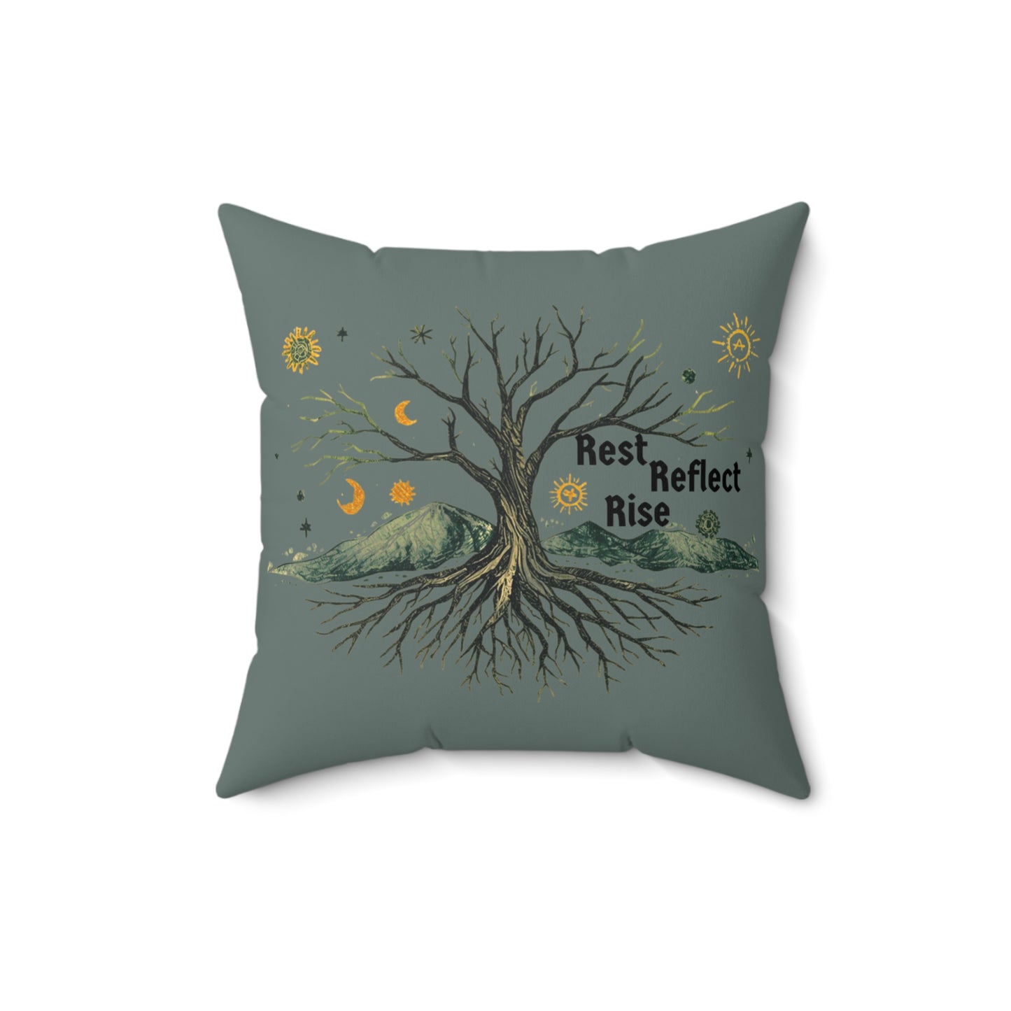 Solstice Nature - Inspired Decorative Pillow, Rest Reflect Rise Cushion - You're My Kind of Weird