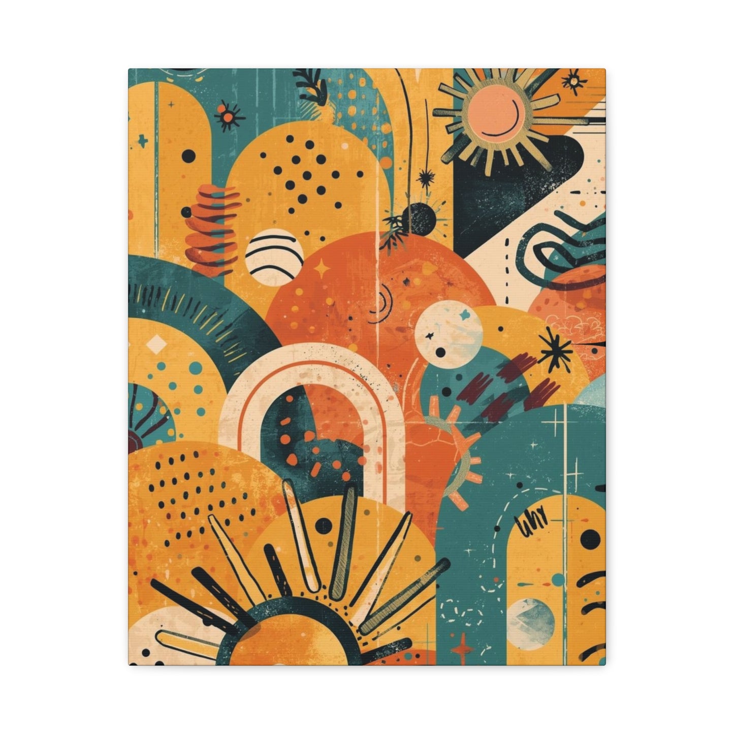 Dopamine Fun Abstract Retro Sunset Collage Canvas - You're My Kind of Weird