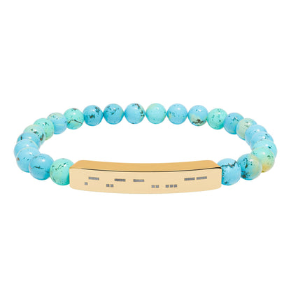 Autism Morse Code Bracelet | Minimalist Neurodiverse Jewelry | Natural Stone Beaded Bracelet - You're My Kind of Weird