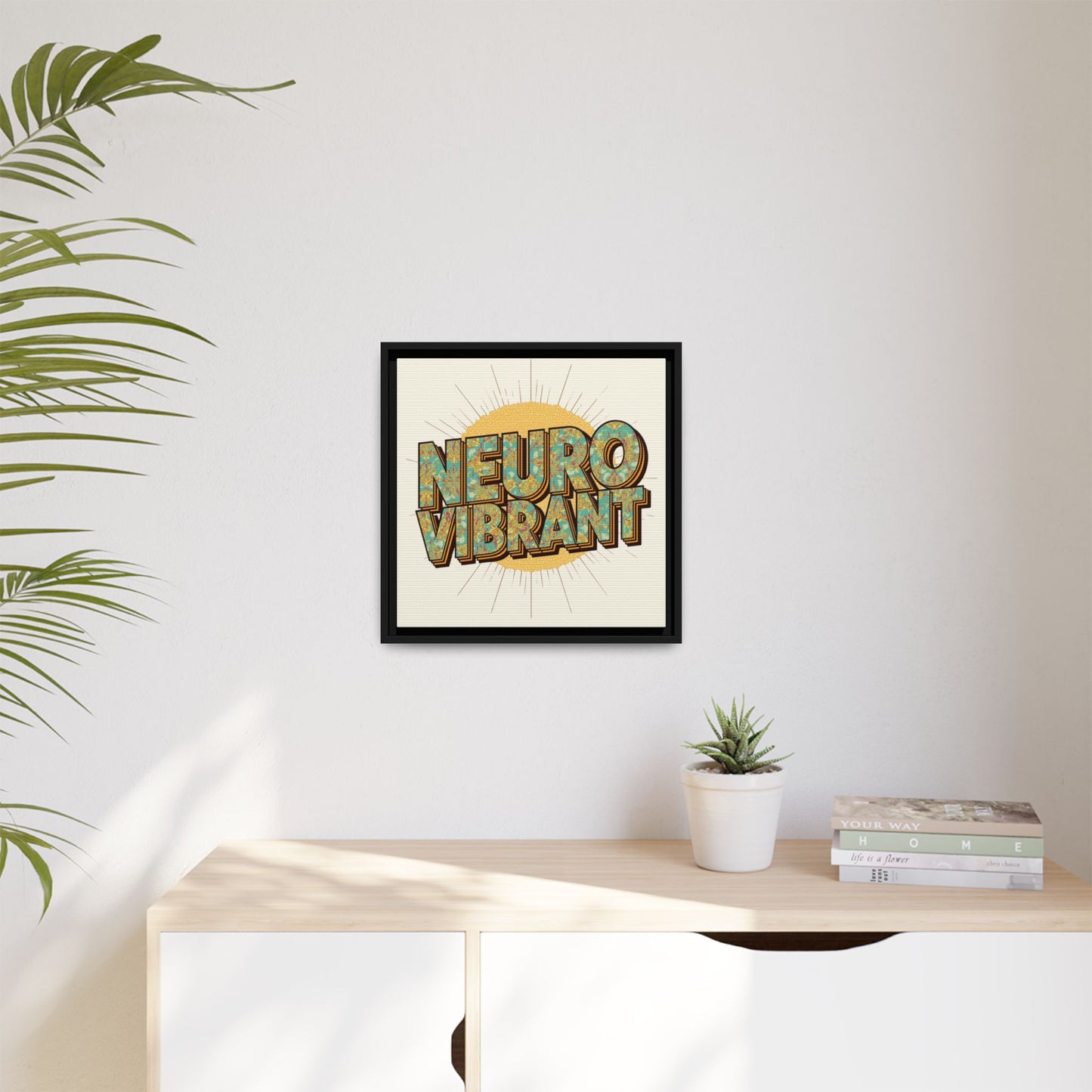 Neuro Vibrant Framed Canvas Art — Colorful Retro Wall Print - You're My Kind of Weird