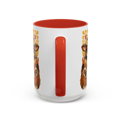 "Moo'd: Stabilized" Hippie Cow Accent Mug (15oz) - You're My Kind of Weird
