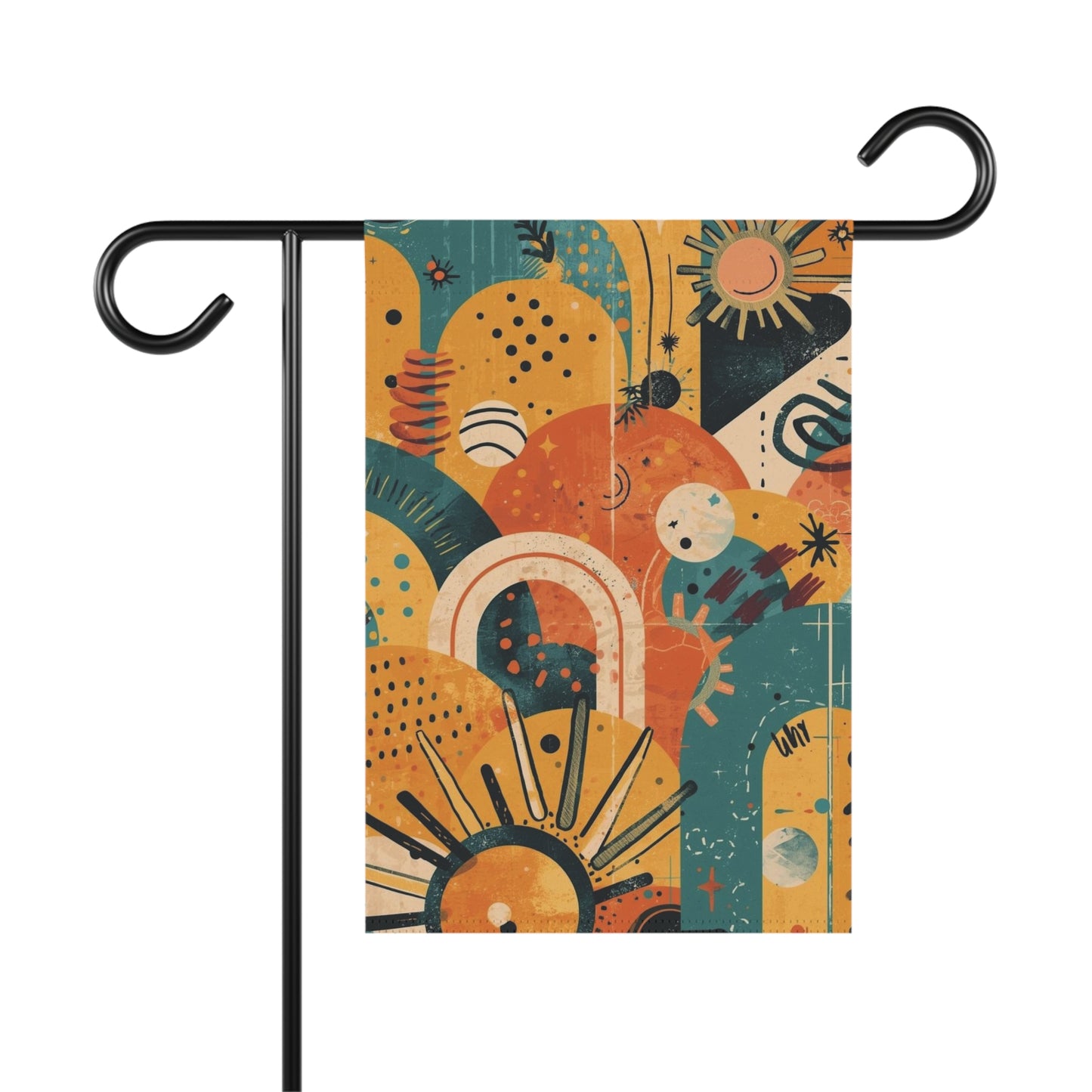 Dopamine Fun Abstract Retro Sunburst Garden Banner | House Flag, Mid Century Floral - You're My Kind of Weird