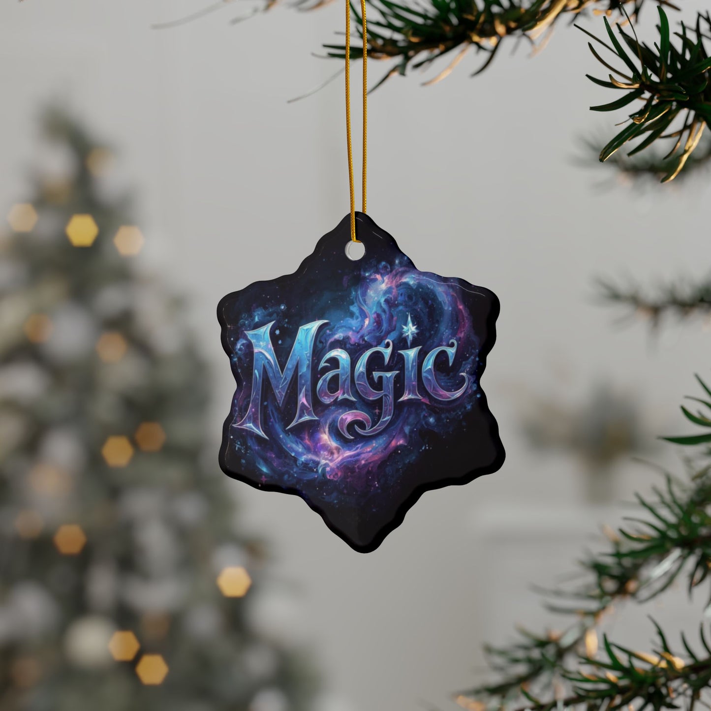 Neuroverse “Magic” Ornament – Cosmic Holiday Decor for Creative Souls | Ceramic Snowflake & Circle Shapes - You're My Kind of Weird