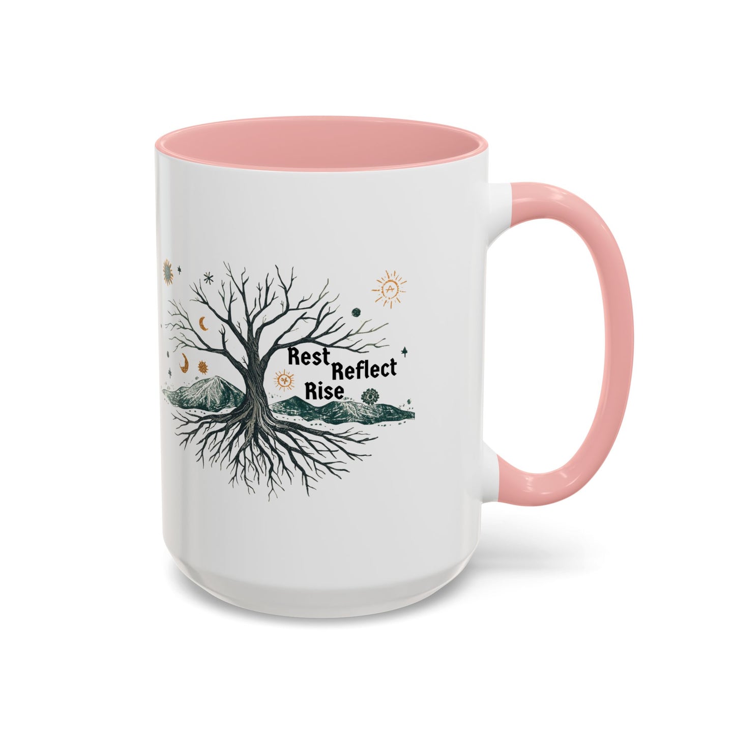 Inspirational Accent Coffee Mug, Motivational Mug, Nature Coffee Cup, Gift for Mindfulness, Rest Reflect Rise Mug - You're My Kind of Weird