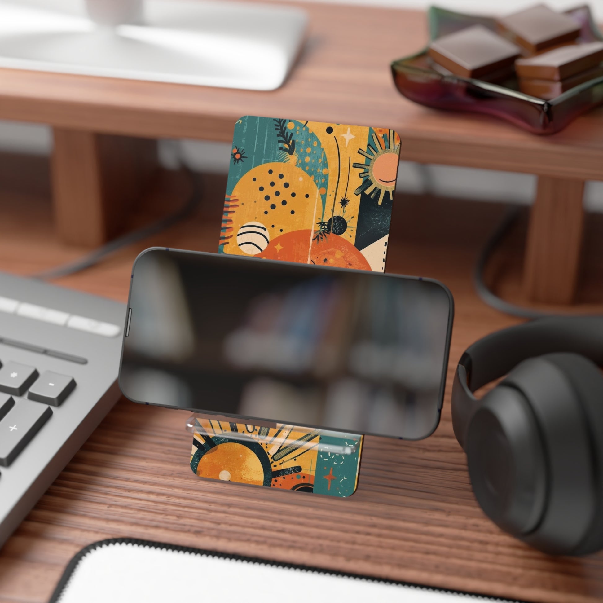 Dopamine Abstract Retro Sunburst Mobile Display Stand for Smartphones - You're My Kind of Weird
