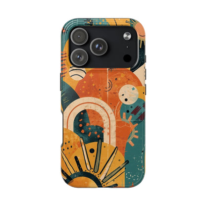 Dopamine Abstract Retro Sun and Moon iPhone Case | Tough Phone Cases - You're My Kind of Weird
